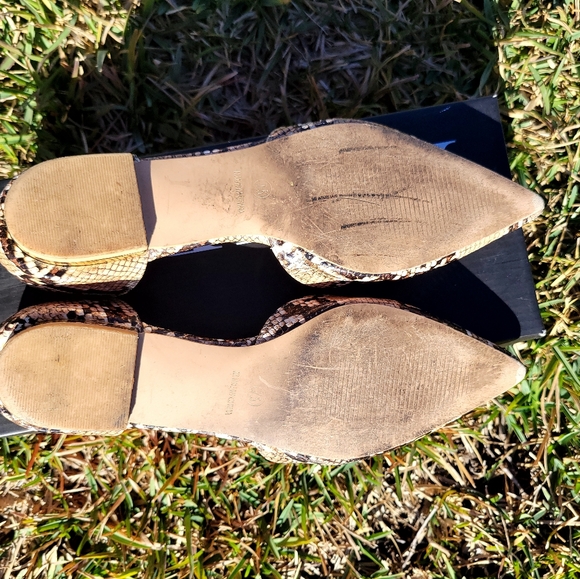 Snakeskin Pointed Toe Flats - Picture 4 of 11